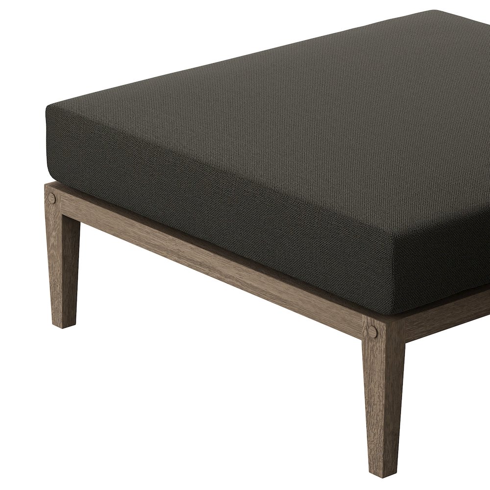 Northlake Outdoor Patio Teak Ottoman. Picture 6