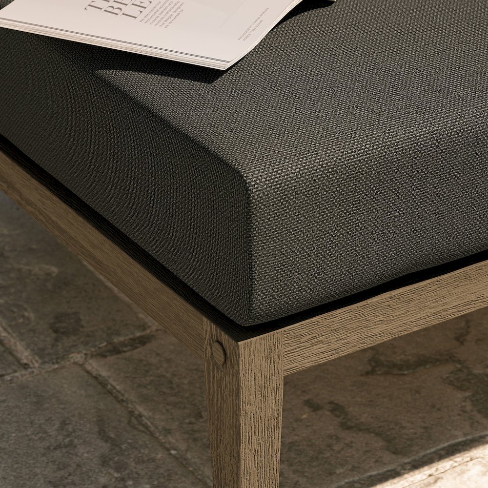 Northlake Outdoor Patio Teak Ottoman. Picture 8