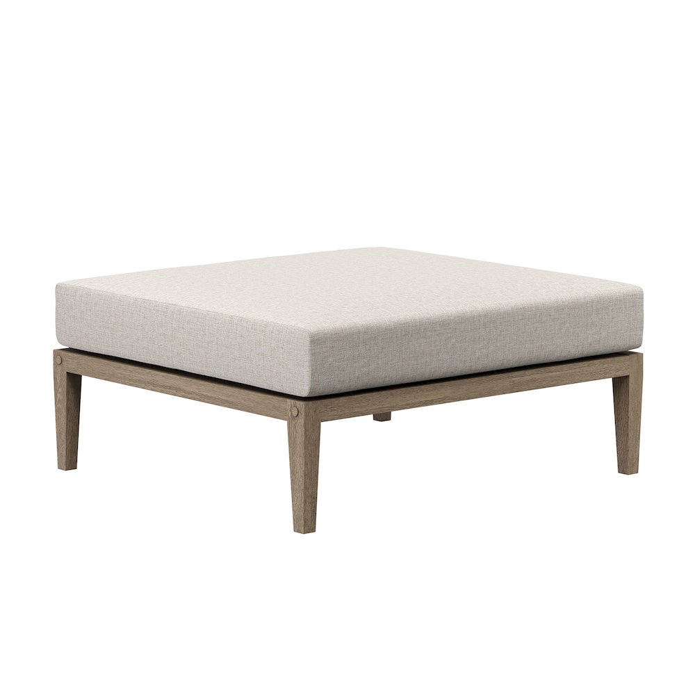 Northlake Outdoor Patio Teak Ottoman. Picture 1