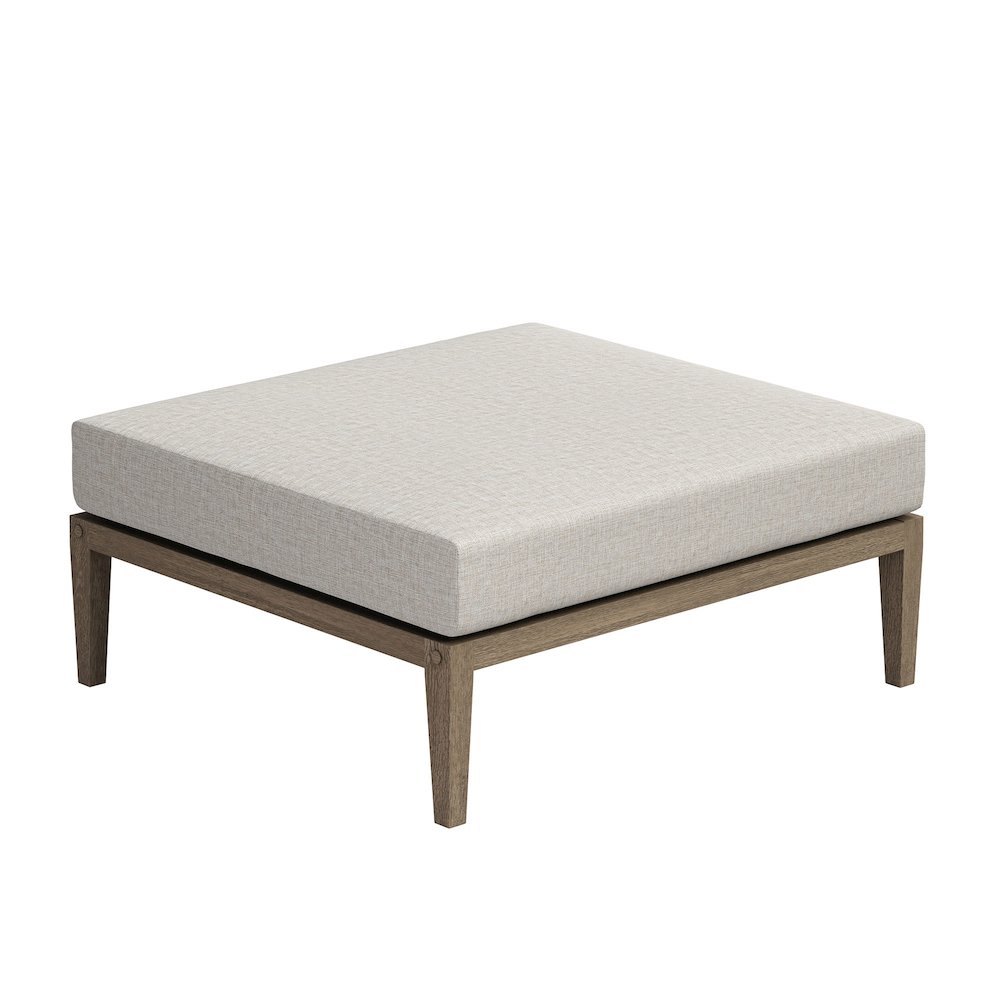 Northlake Outdoor Patio Teak Ottoman. Picture 5