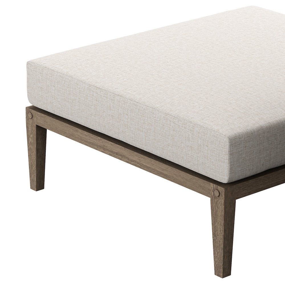 Northlake Outdoor Patio Teak Ottoman. Picture 6