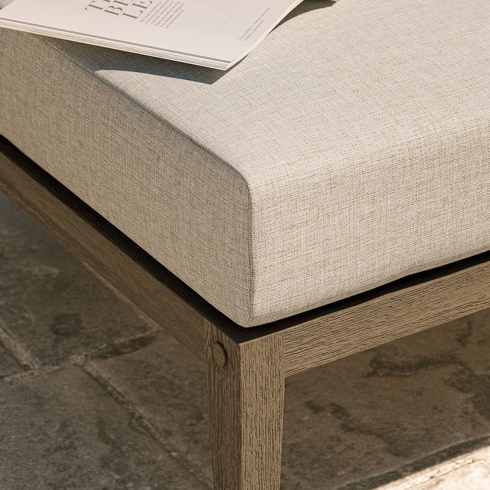 Northlake Outdoor Patio Teak Ottoman. Picture 8