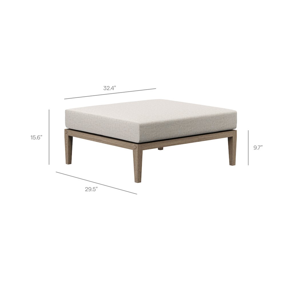 Northlake Outdoor Patio Teak Ottoman. Picture 3