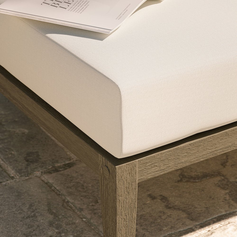 Northlake Outdoor Patio Teak Ottoman. Picture 9
