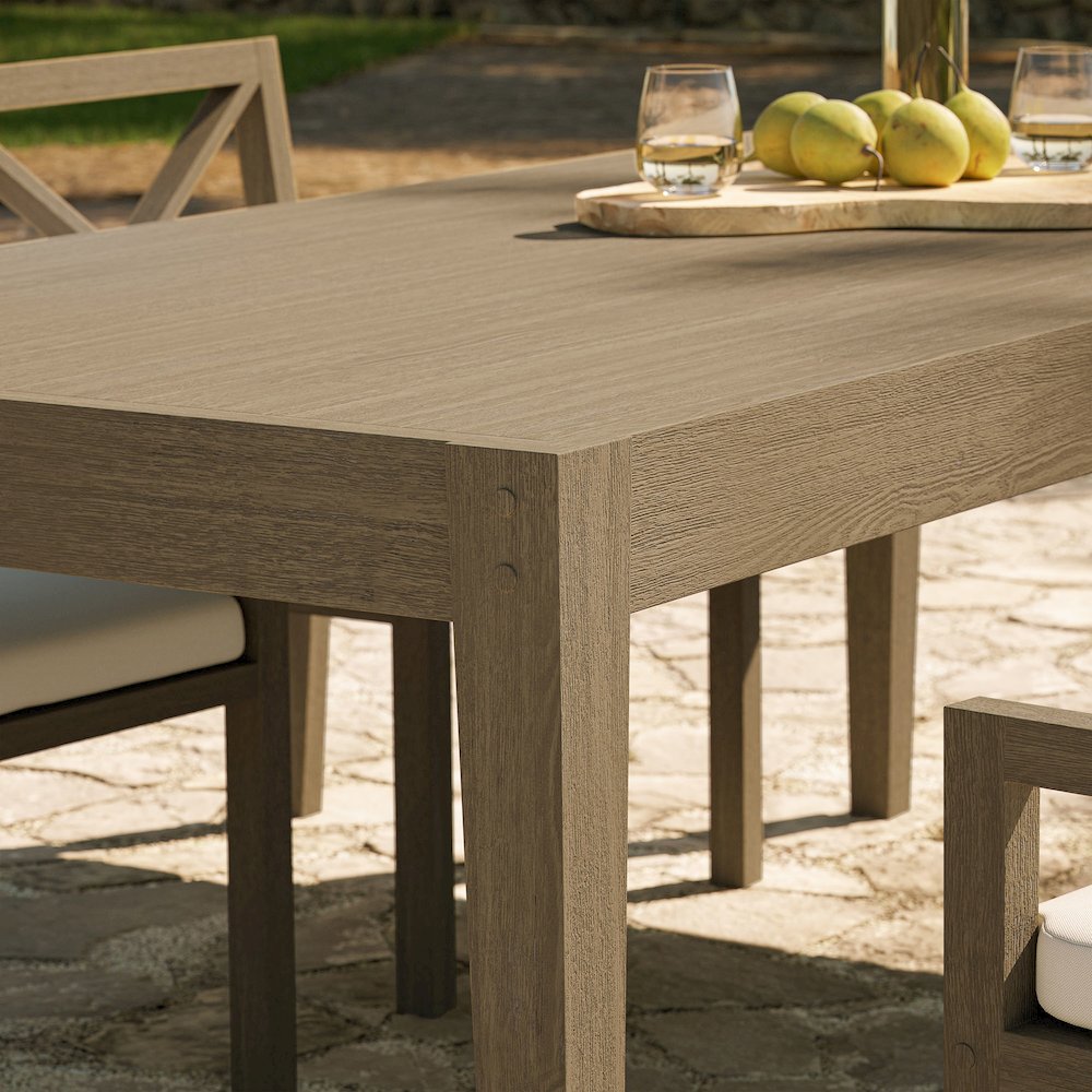 Northlake 83" Rectangular Outdoor Patio Teak Dining Table. Picture 10