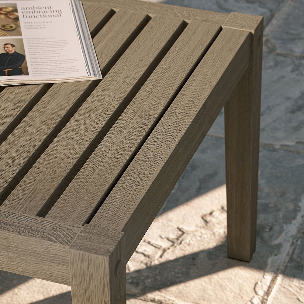 Northlake Square Outdoor Patio Teak Side Table. Picture 9