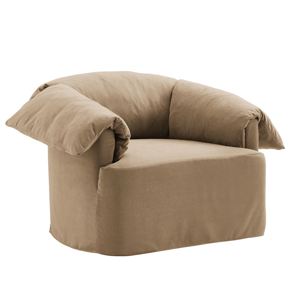 Lark Slipcovered Fabric Oversized Armchair. Picture 1
