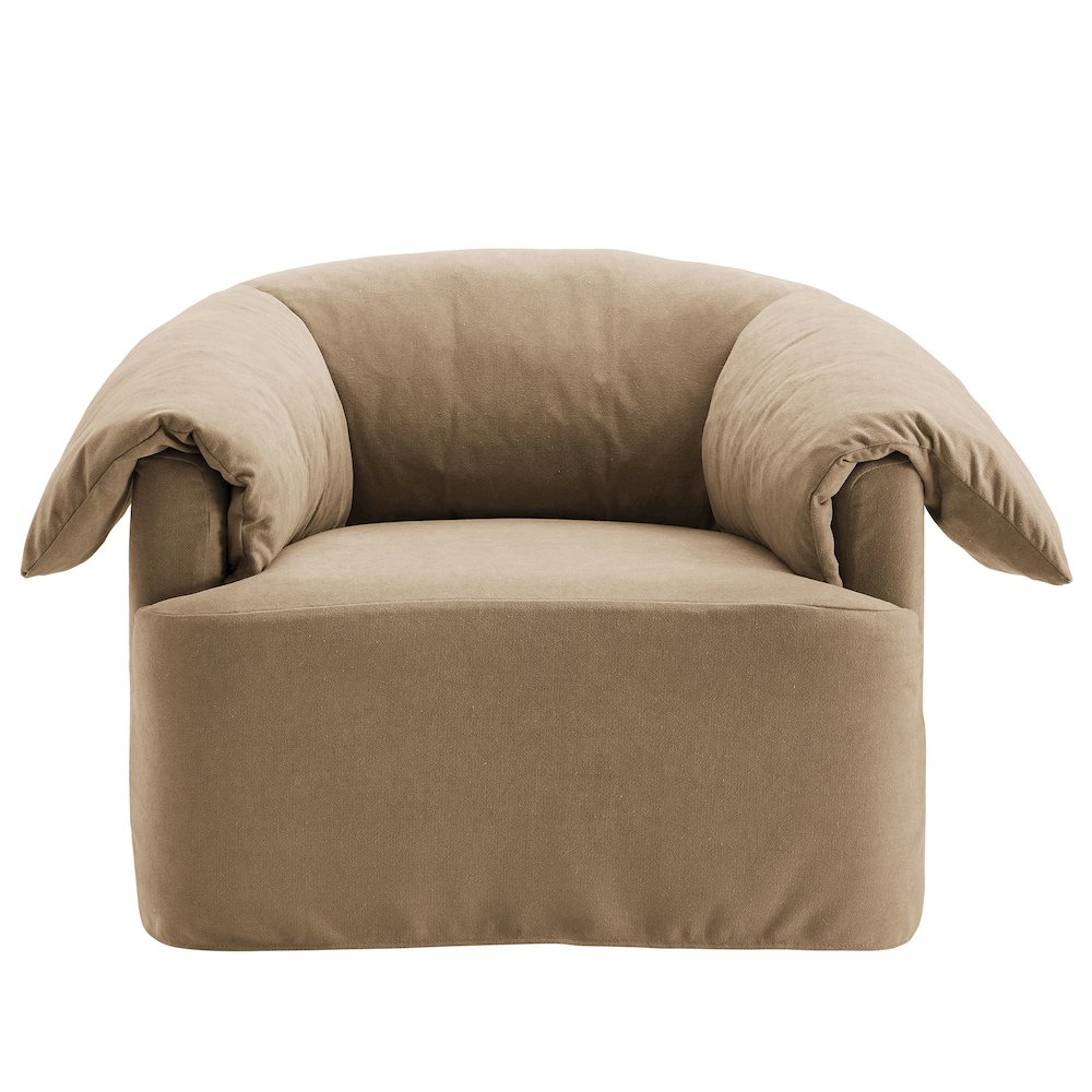 Lark Slipcovered Fabric Oversized Armchair. Picture 6