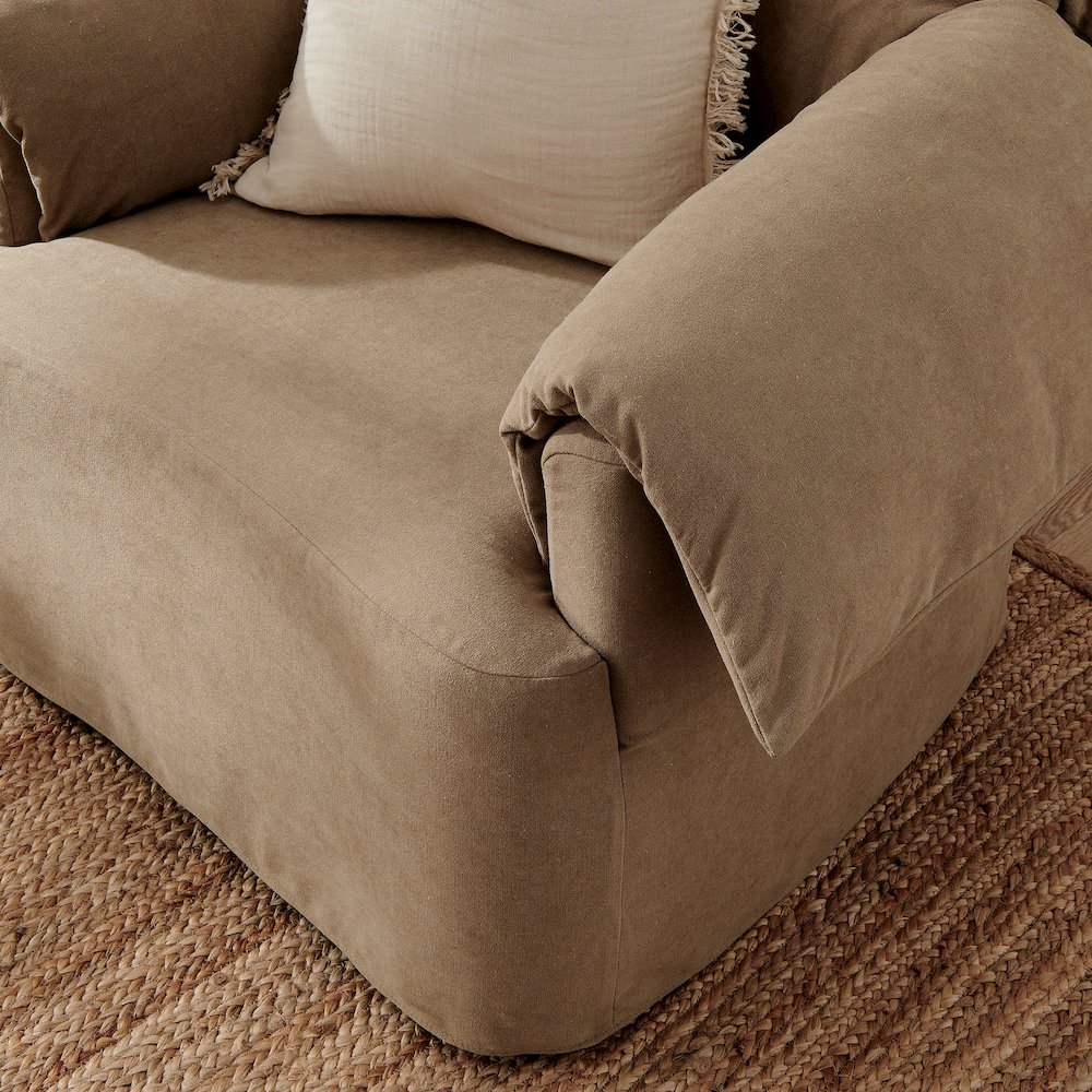 Lark Slipcovered Fabric Oversized Armchair. Picture 9