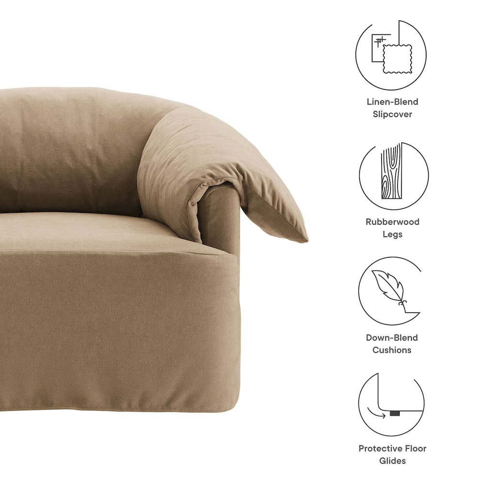 Lark Slipcovered Fabric Oversized Armchair. Picture 2