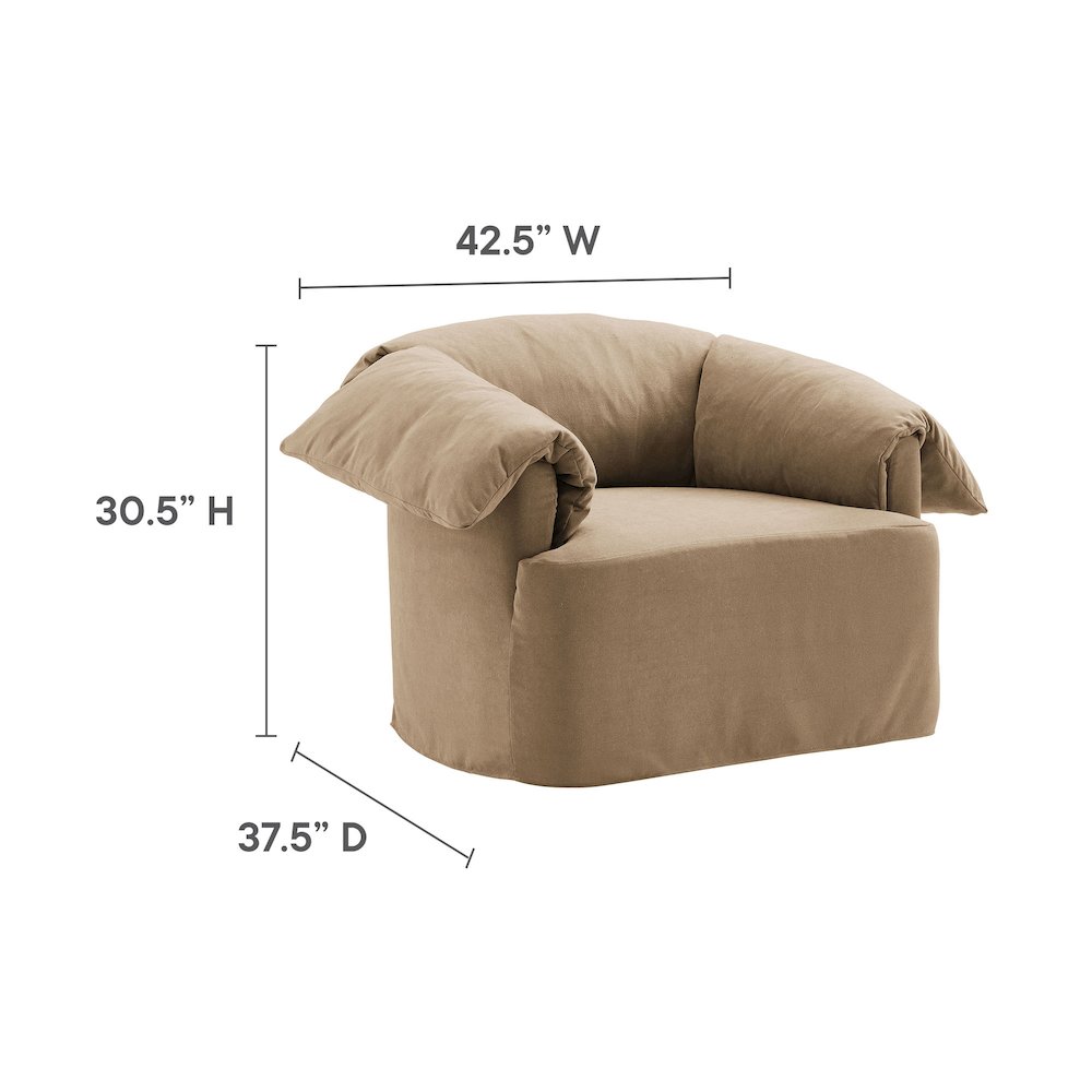 Lark Slipcovered Fabric Oversized Armchair. Picture 3