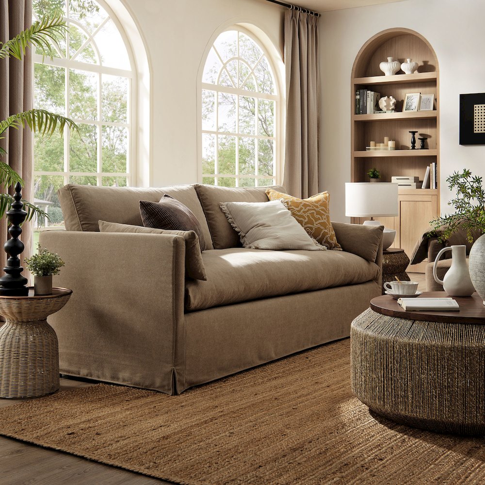 Wellfleet 85" Slipcovered Fabric Sofa. Picture 9