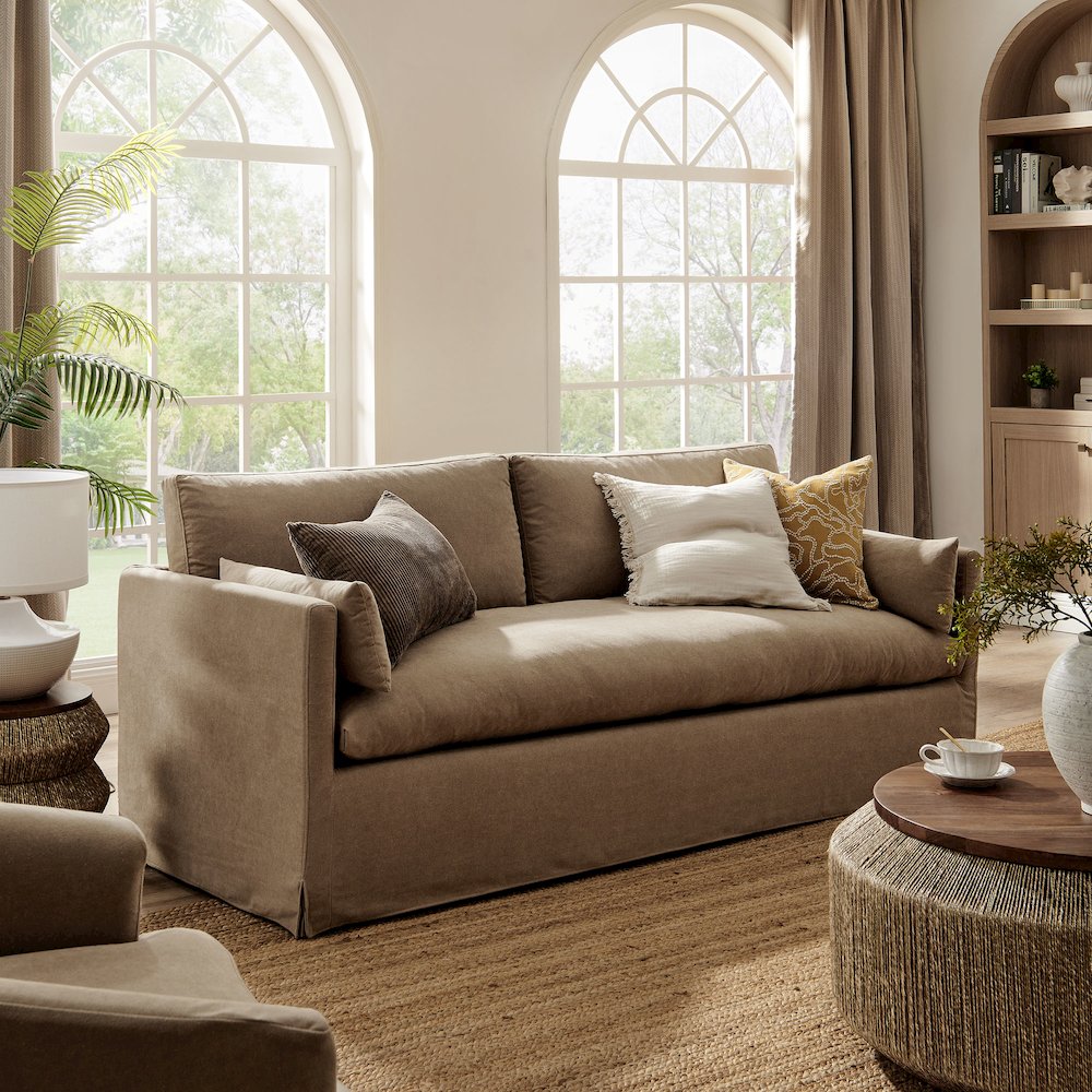 Wellfleet 85" Slipcovered Fabric Sofa. Picture 8