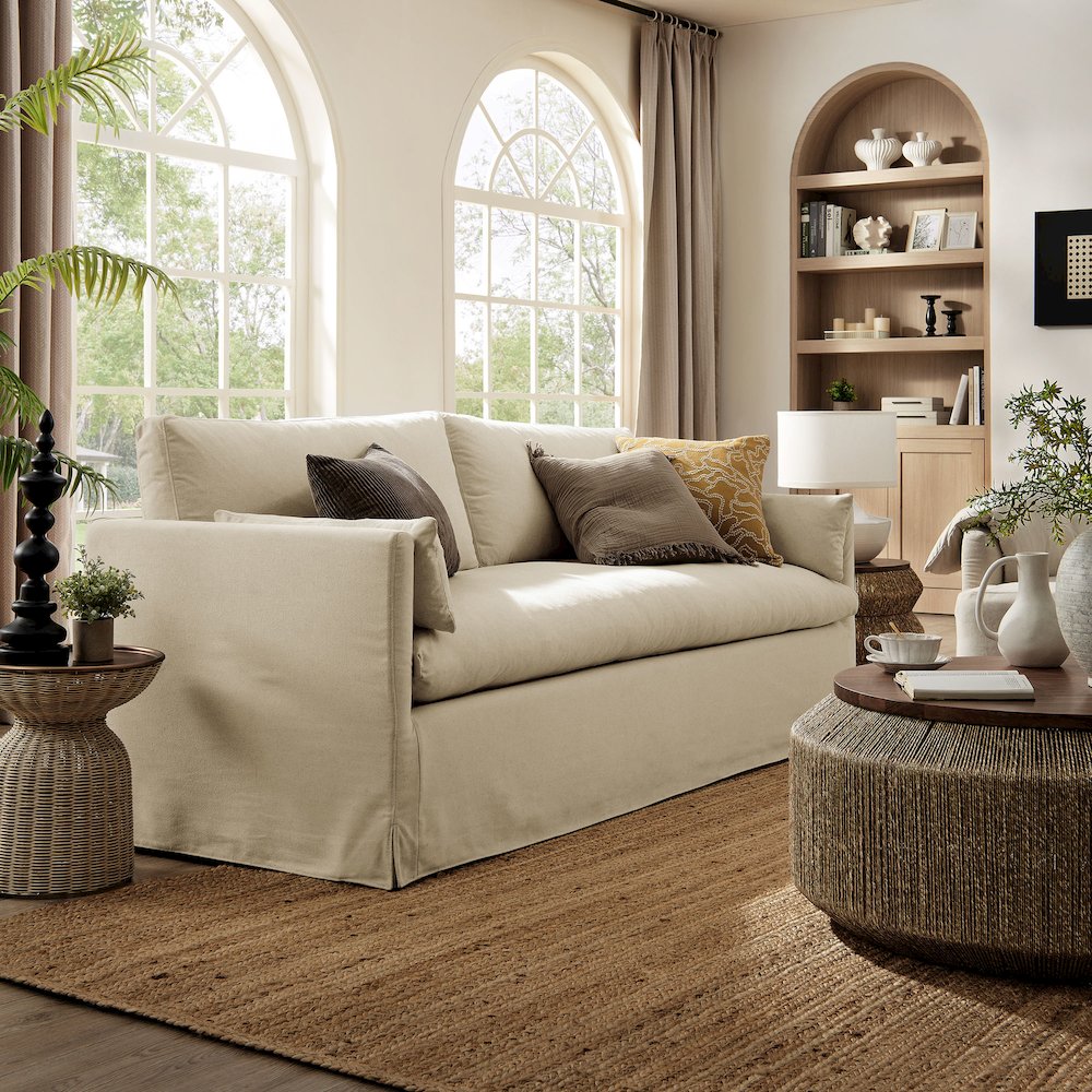 Wellfleet 85" Slipcovered Fabric Sofa. Picture 9