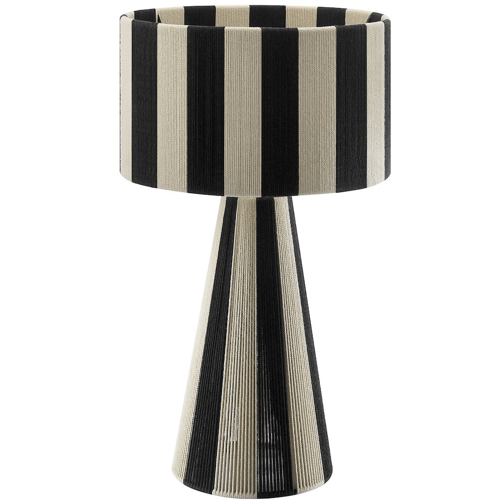 Renae Handwoven Cotton Thread Striped Table Lamp. Picture 1