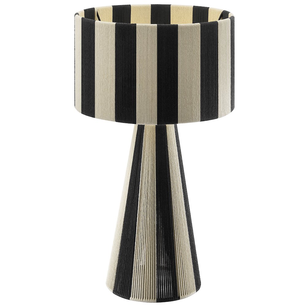 Renae Handwoven Cotton Thread Striped Table Lamp. Picture 4