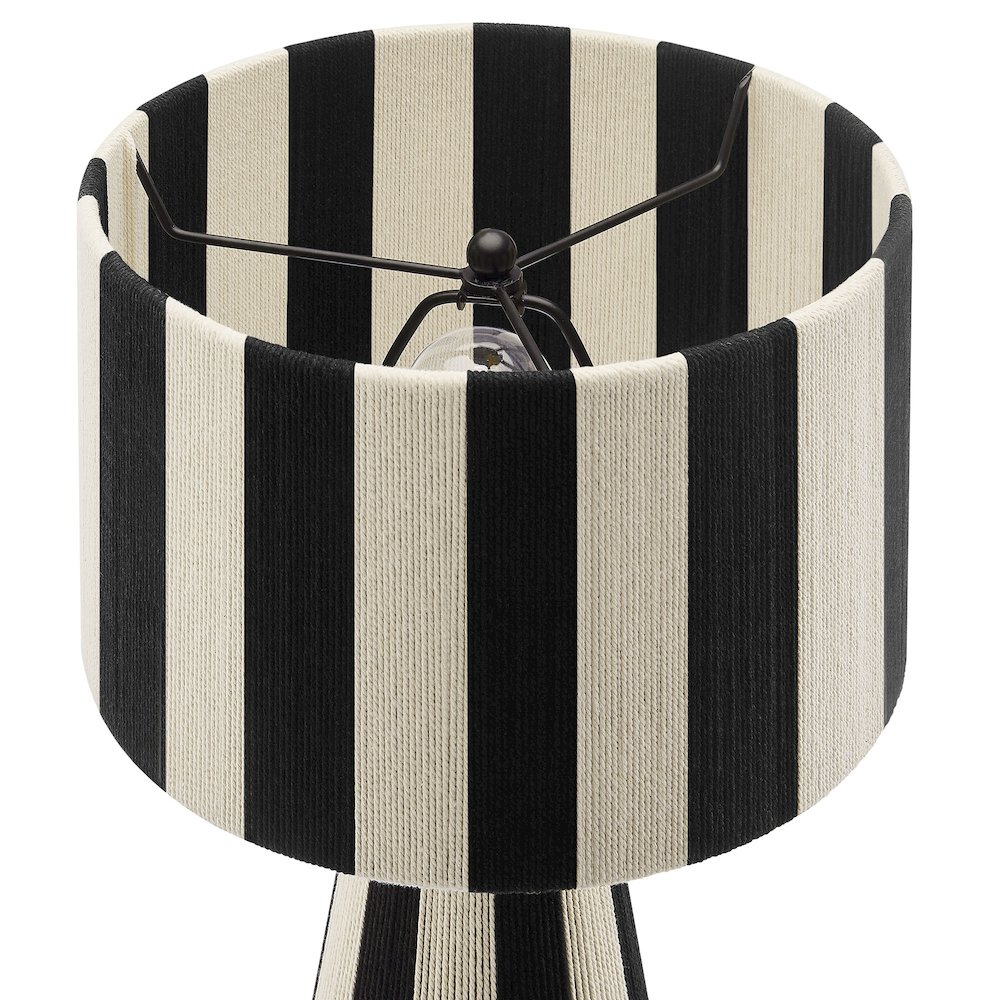 Renae Handwoven Cotton Thread Striped Table Lamp. Picture 6