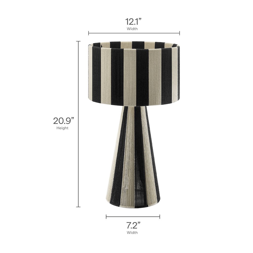 Renae Handwoven Cotton Thread Striped Table Lamp. Picture 3