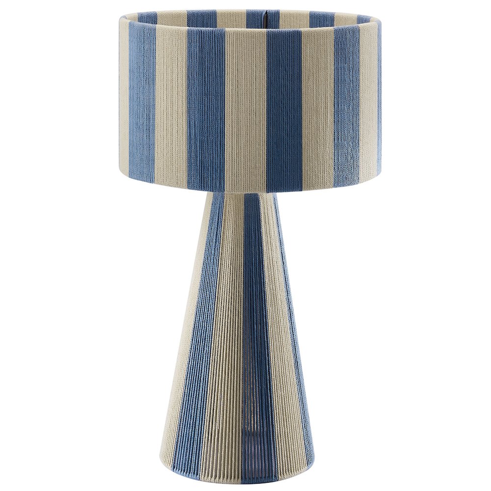 Renae Handwoven Cotton Thread Striped Table Lamp. Picture 1