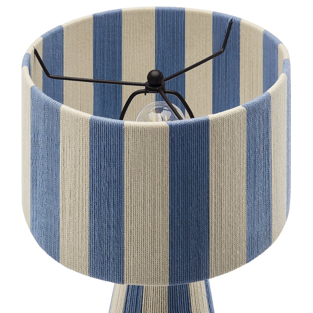 Renae Handwoven Cotton Thread Striped Table Lamp. Picture 6