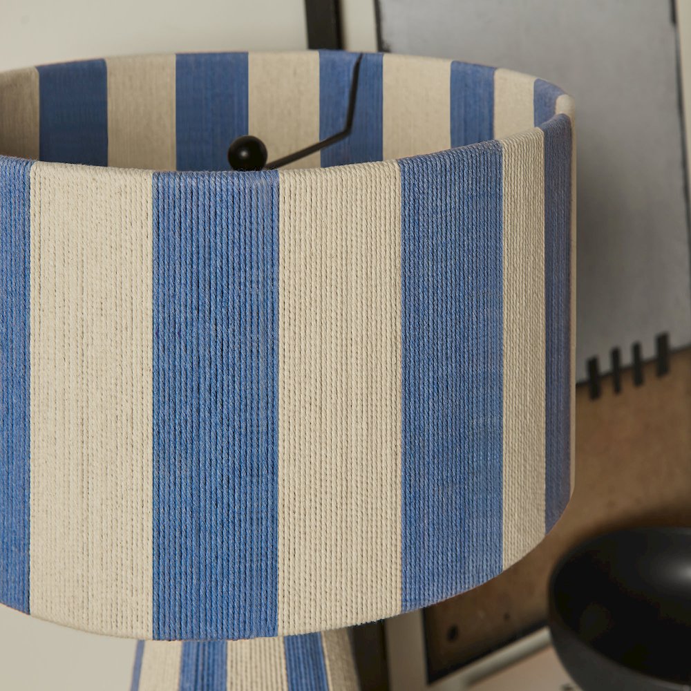 Renae Handwoven Cotton Thread Striped Table Lamp. Picture 10