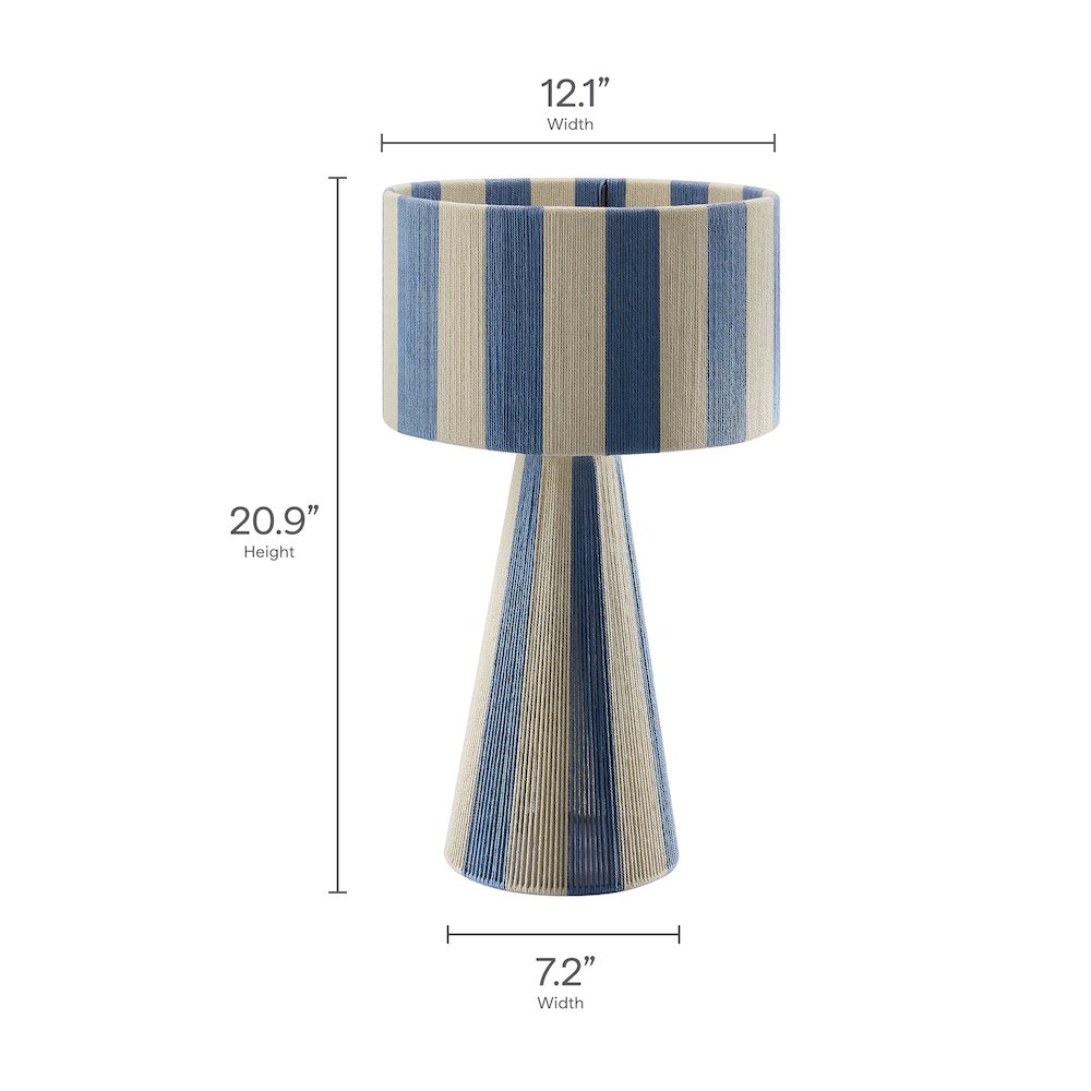 Renae Handwoven Cotton Thread Striped Table Lamp. Picture 3