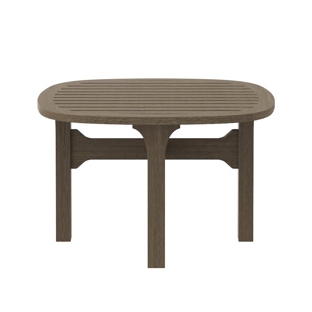 Saratoga Square Outdoor Patio Teak Wood Side Table. Picture 4
