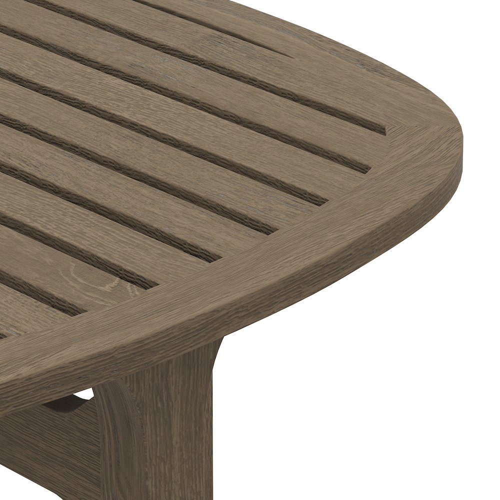 Saratoga Square Outdoor Patio Teak Wood Side Table. Picture 6