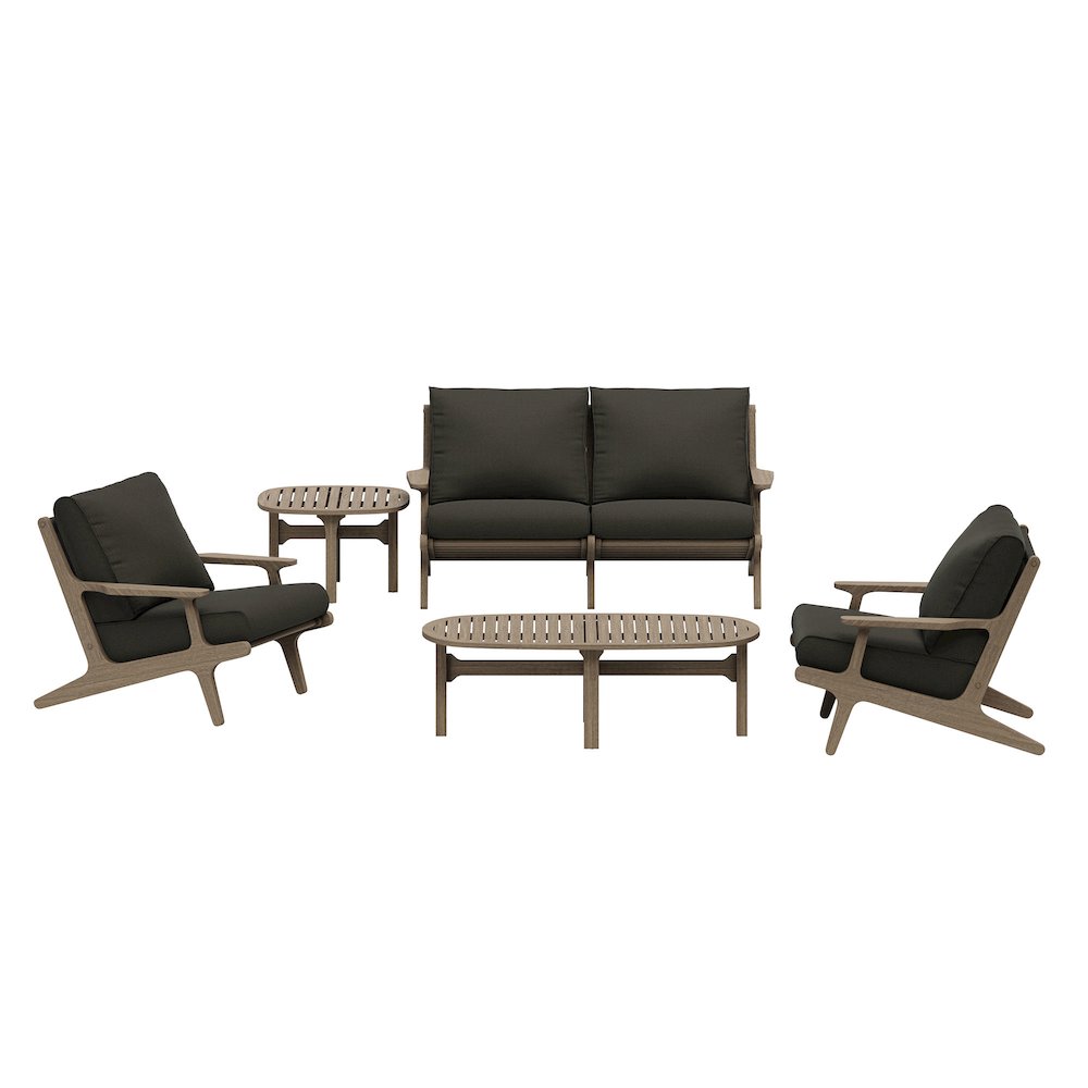 Saratoga 5-Piece Outdoor Patio Teak Wood Furniture Set. Picture 1