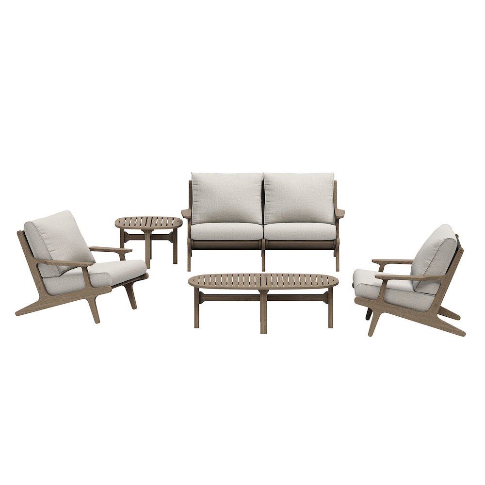 Saratoga 5-Piece Outdoor Patio Teak Wood Furniture Set. Picture 1