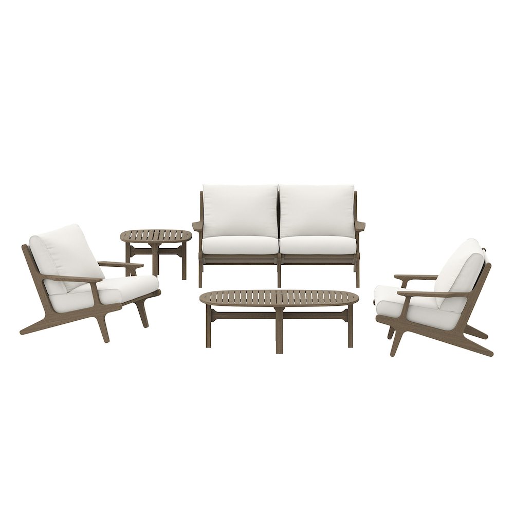 Saratoga 5-Piece Outdoor Patio Teak Wood Furniture Set. Picture 1