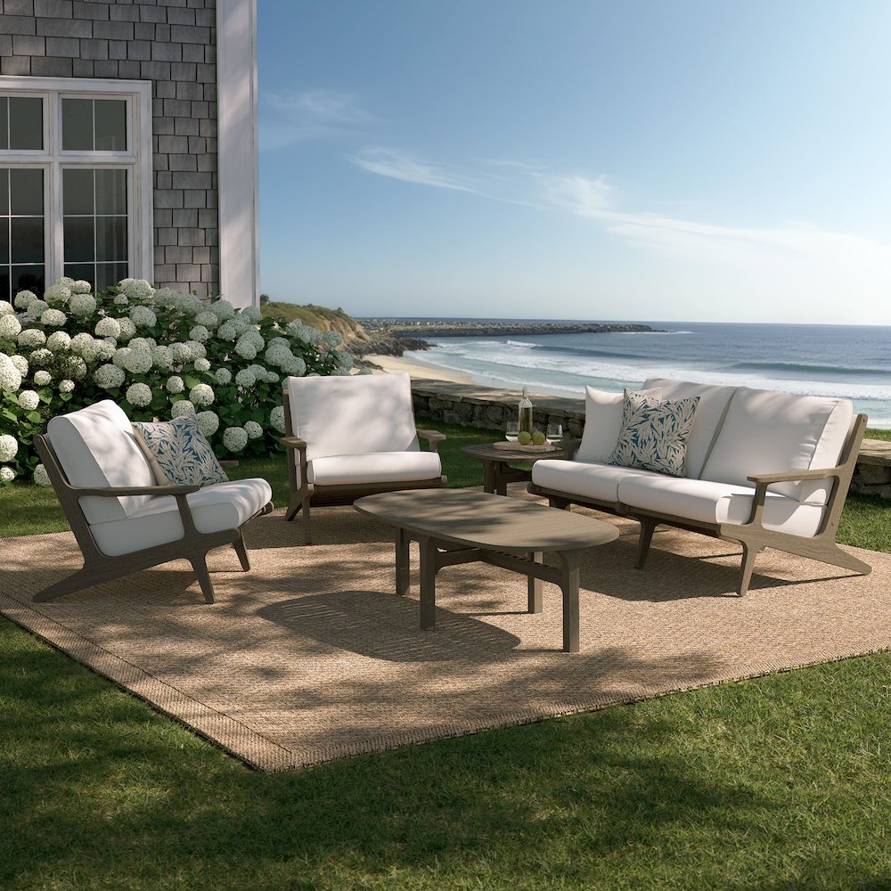Saratoga 5-Piece Outdoor Patio Teak Wood Furniture Set. Picture 8