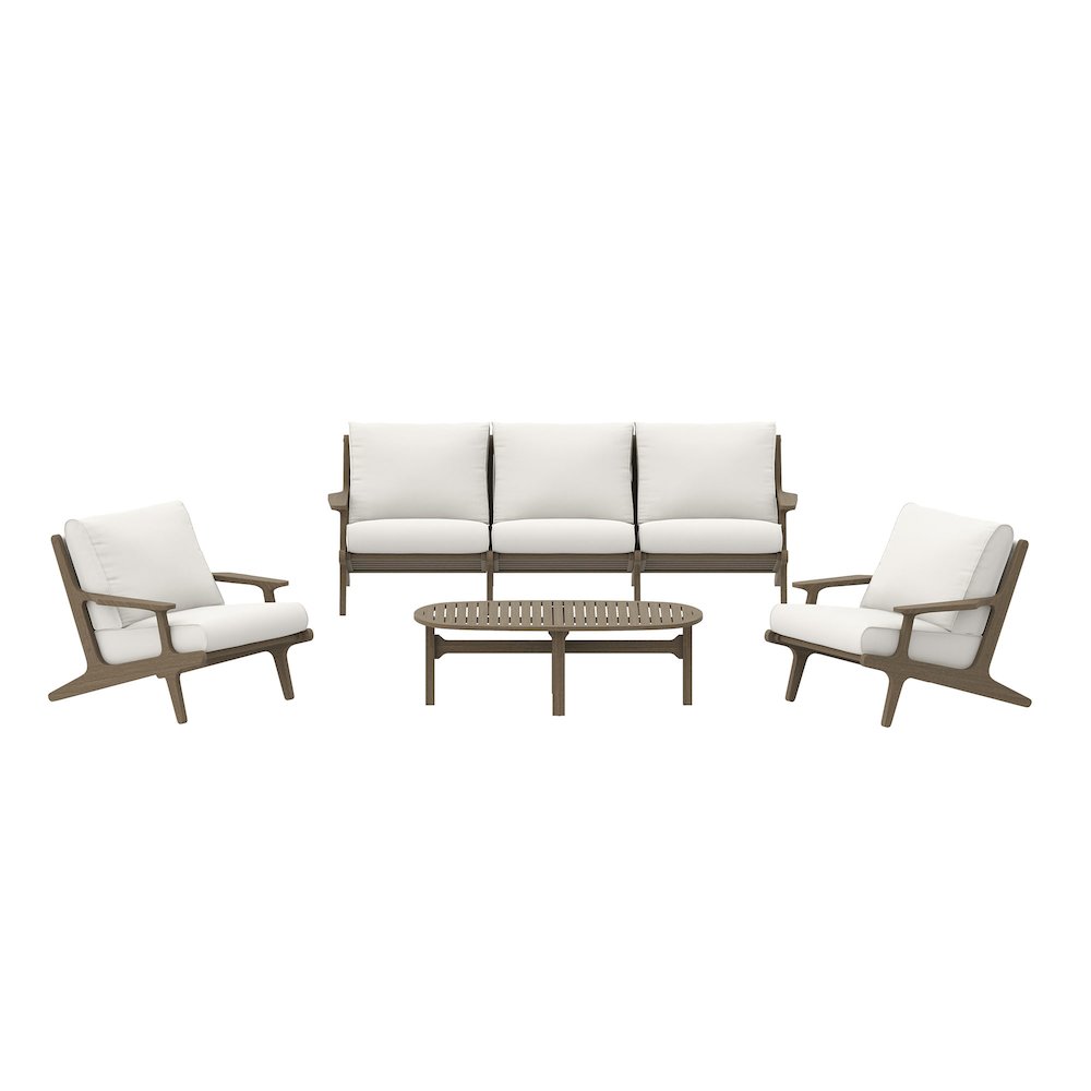Saratoga 4-Piece Outdoor Patio Teak Wood Furniture Set. Picture 1