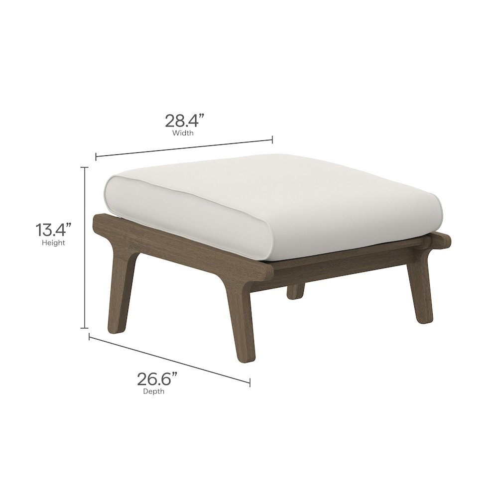 Saratoga Outdoor Patio Teak Wood Chair and Ottoman Set. Picture 3