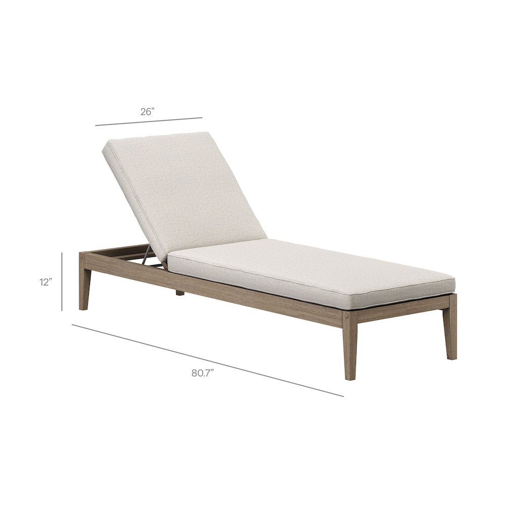 Saratoga Outdoor Patio Teak Wood 3-Piece Chaise Lounge Furniture Set. Picture 3