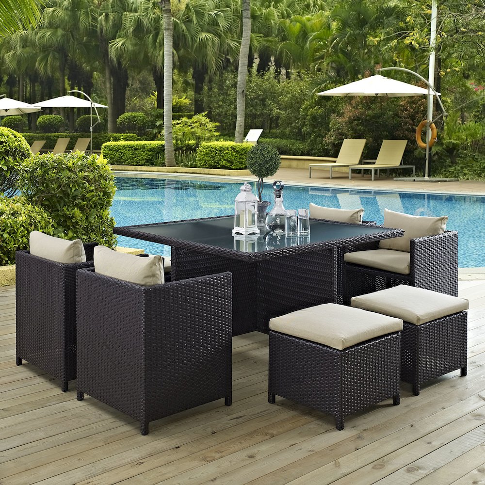 Inverse 9 Piece Outdoor Patio Dining Set. Picture 4