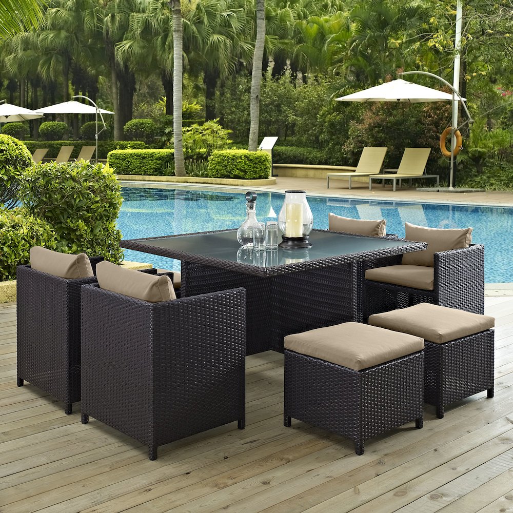 Inverse 9 Piece Outdoor Patio Dining Set. Picture 4