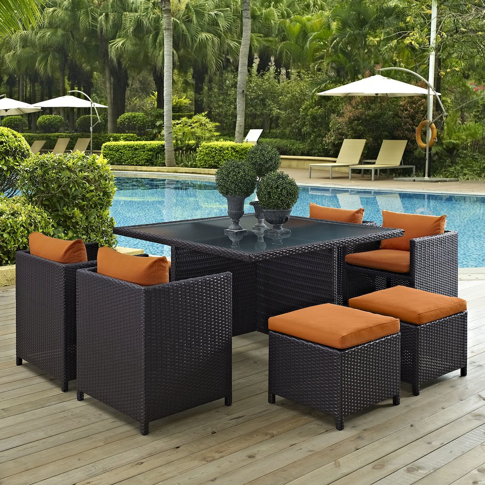 Inverse 9 Piece Outdoor Patio Dining Set. Picture 4