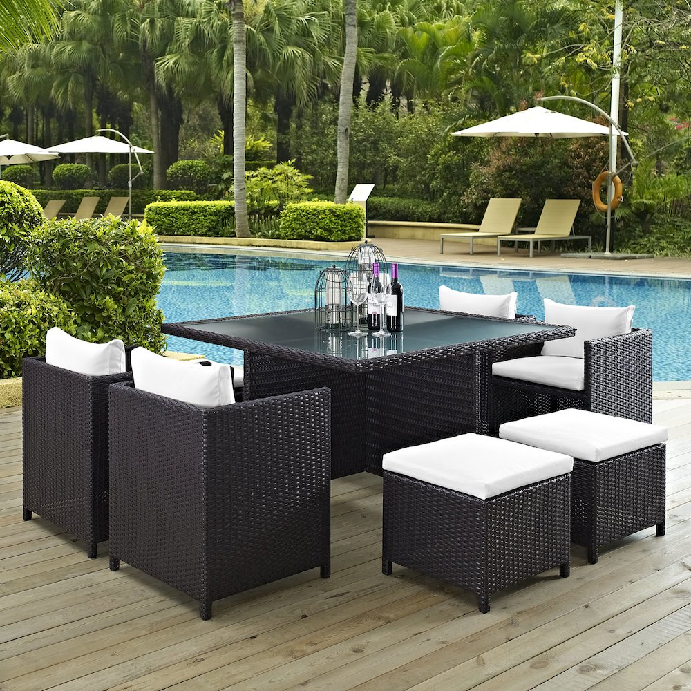 Inverse 9 Piece Outdoor Patio Dining Set. Picture 4