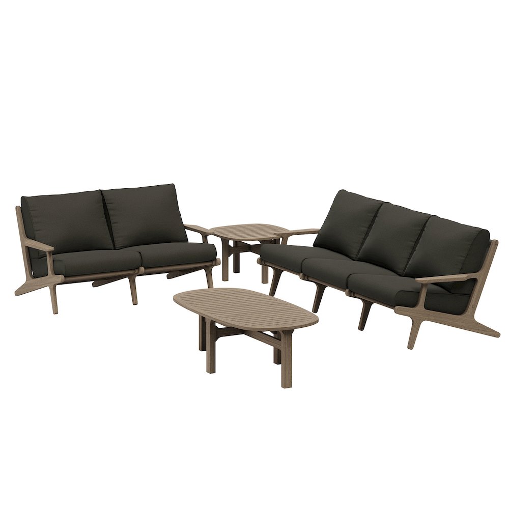 Saratoga 4-Piece Outdoor Patio Teak Wood Furniture Set. Picture 1