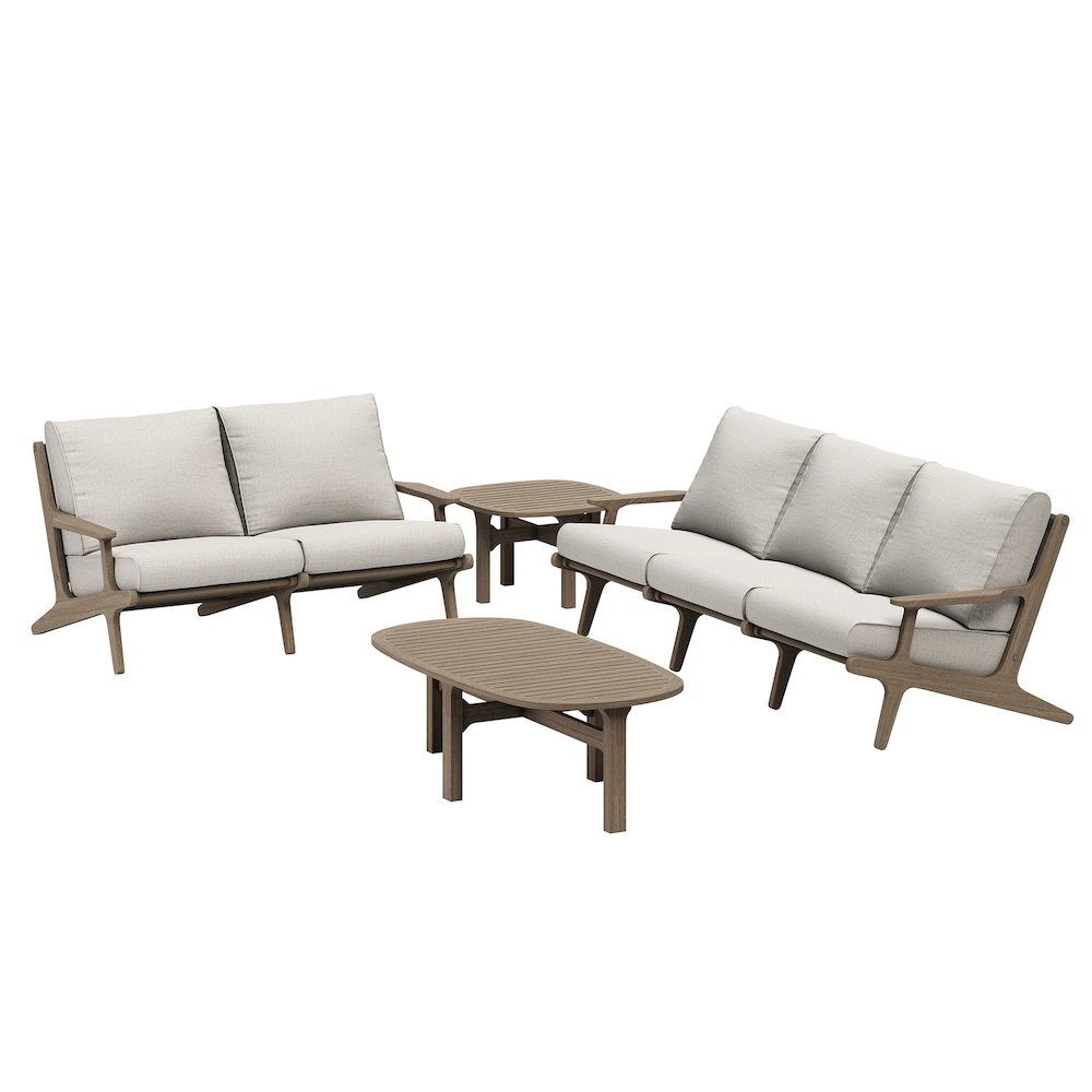 Saratoga 4-Piece Outdoor Patio Teak Wood Furniture Set. Picture 1