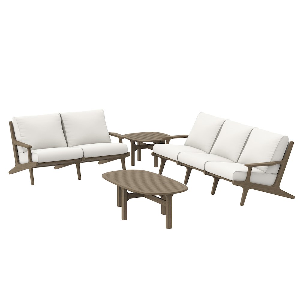 Saratoga 4-Piece Outdoor Patio Teak Wood Furniture Set. Picture 1