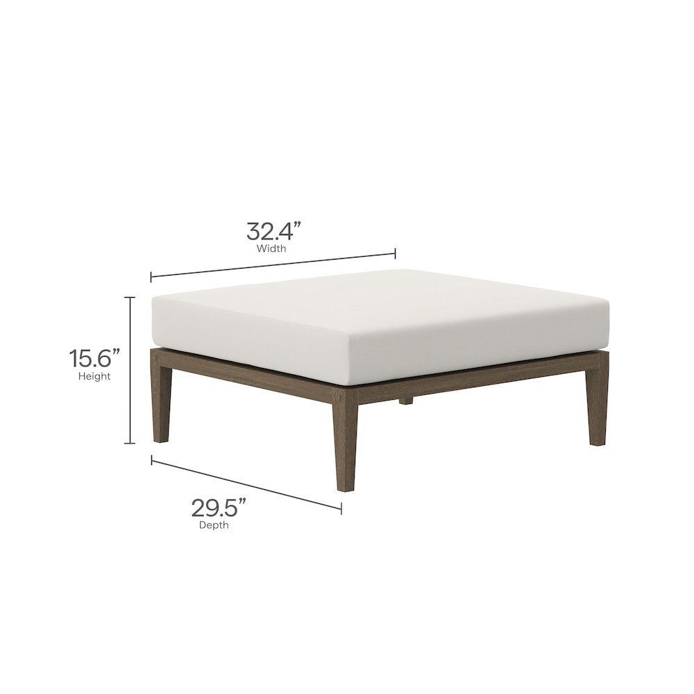Northlake Outdoor Patio Teak Wood Loveseat and Ottoman Set. Picture 3
