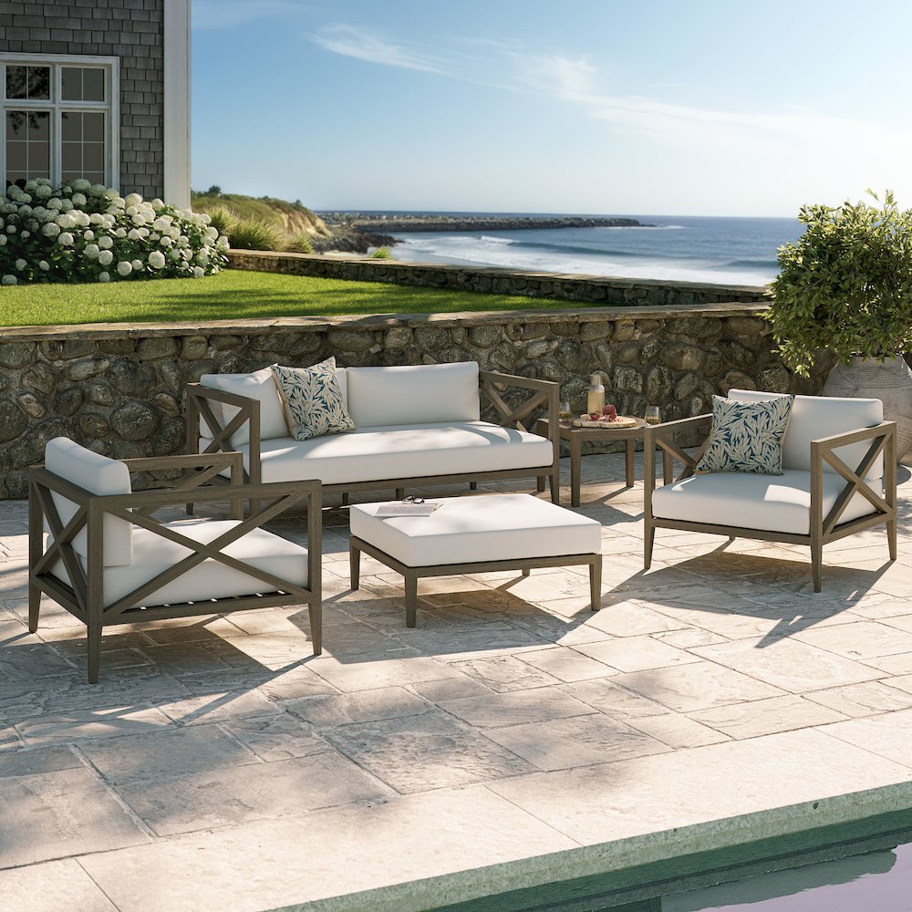 Northlake 5-Piece Outdoor Patio Teak Wood Furniture Set. Picture 8