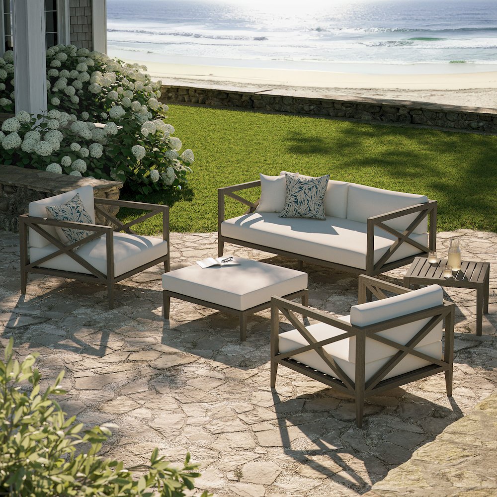 Northlake 5-Piece Outdoor Patio Teak Wood Furniture Set. Picture 9