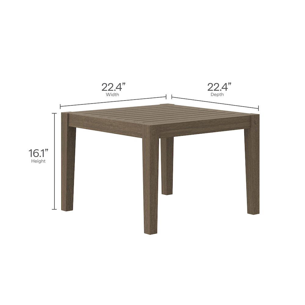 3-Piece Outdoor Patio Teak Wood Furniture Set with Armchair and Side Table. Picture 2