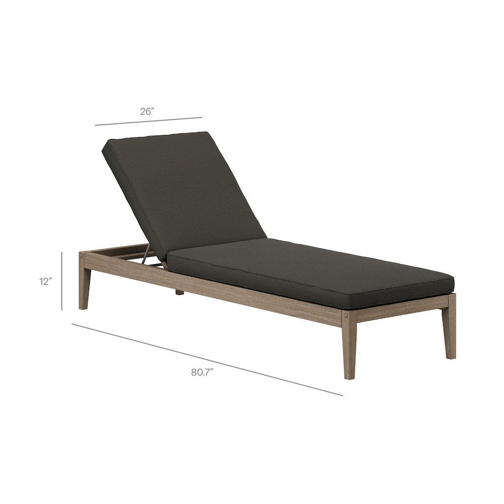 Northlake 3-Piece Patio Teak Wood Furniture Set Chaise Lounges, Side Table. Picture 3