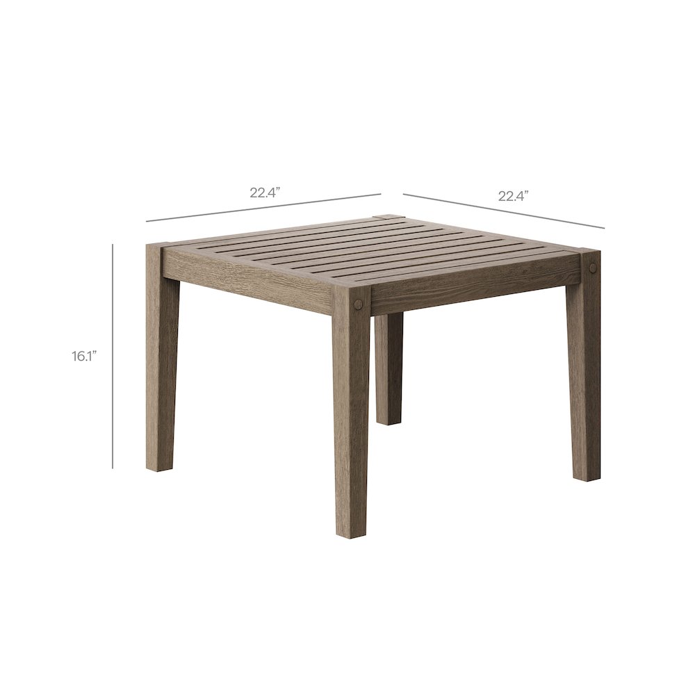 Northlake 3-Piece Patio Teak Wood Furniture Set Chaise Lounges, Side Table. Picture 4