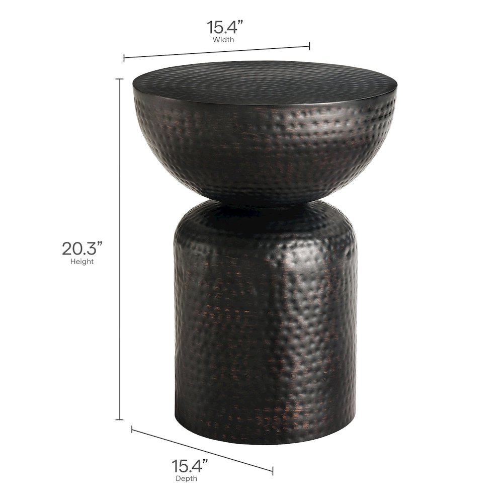 Mella Metal Hammered Side Table. Picture 3