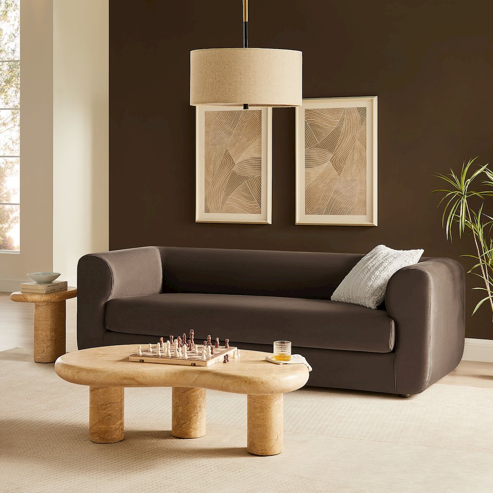Leif 89" Performance Velvet Upholstered Sofa. Picture 8